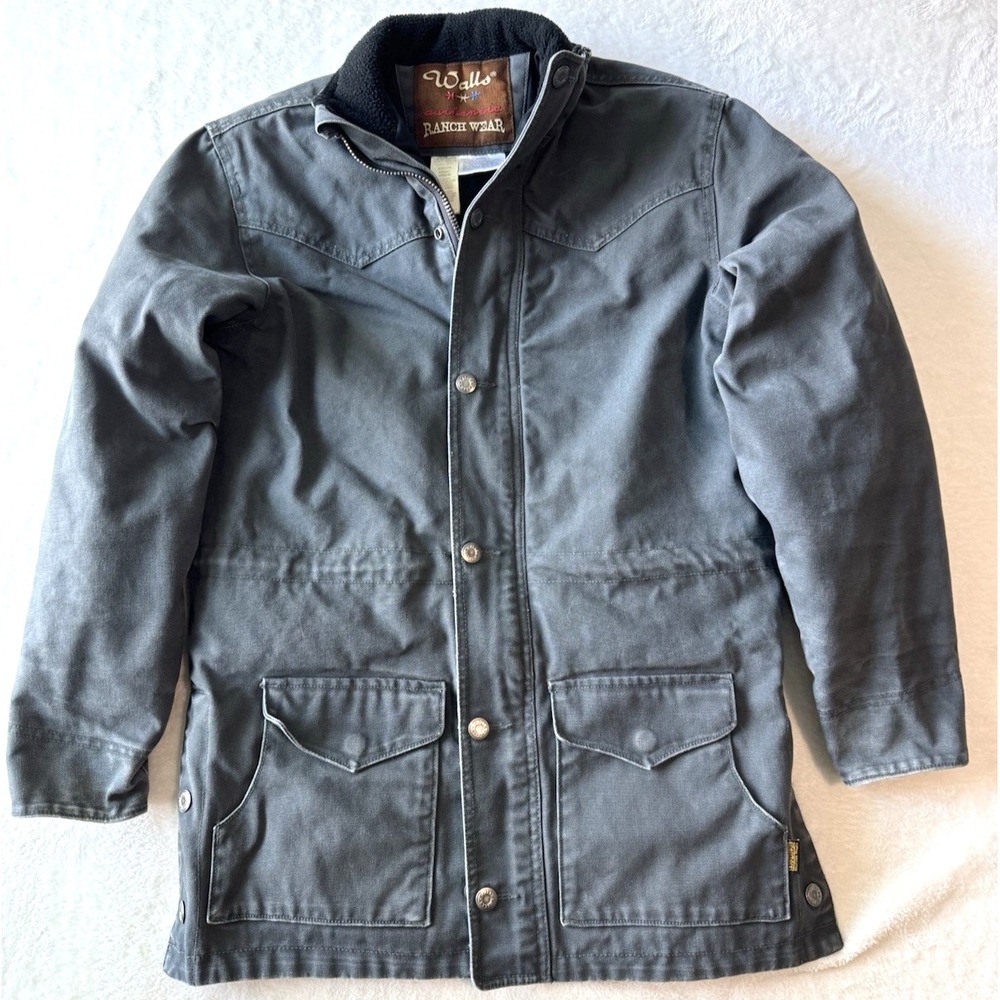 Walls Ranch Wear Mens Gray Canvas Jacket Zip/Snap Workwear Size XS Western Wear